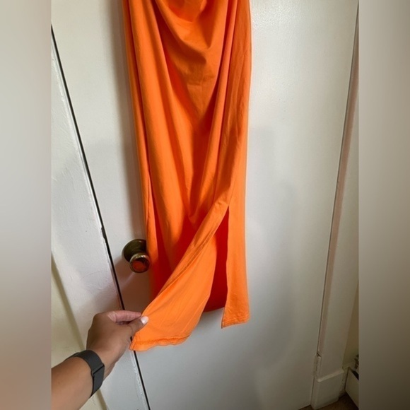 Pink and Orange Color Block cut out midi dress Size Medium - Picture 10 of 10